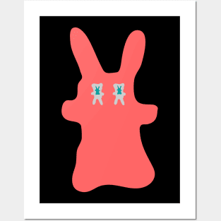 Lapo the Kid - Coral Teal Gray Inner Bunny Posters and Art